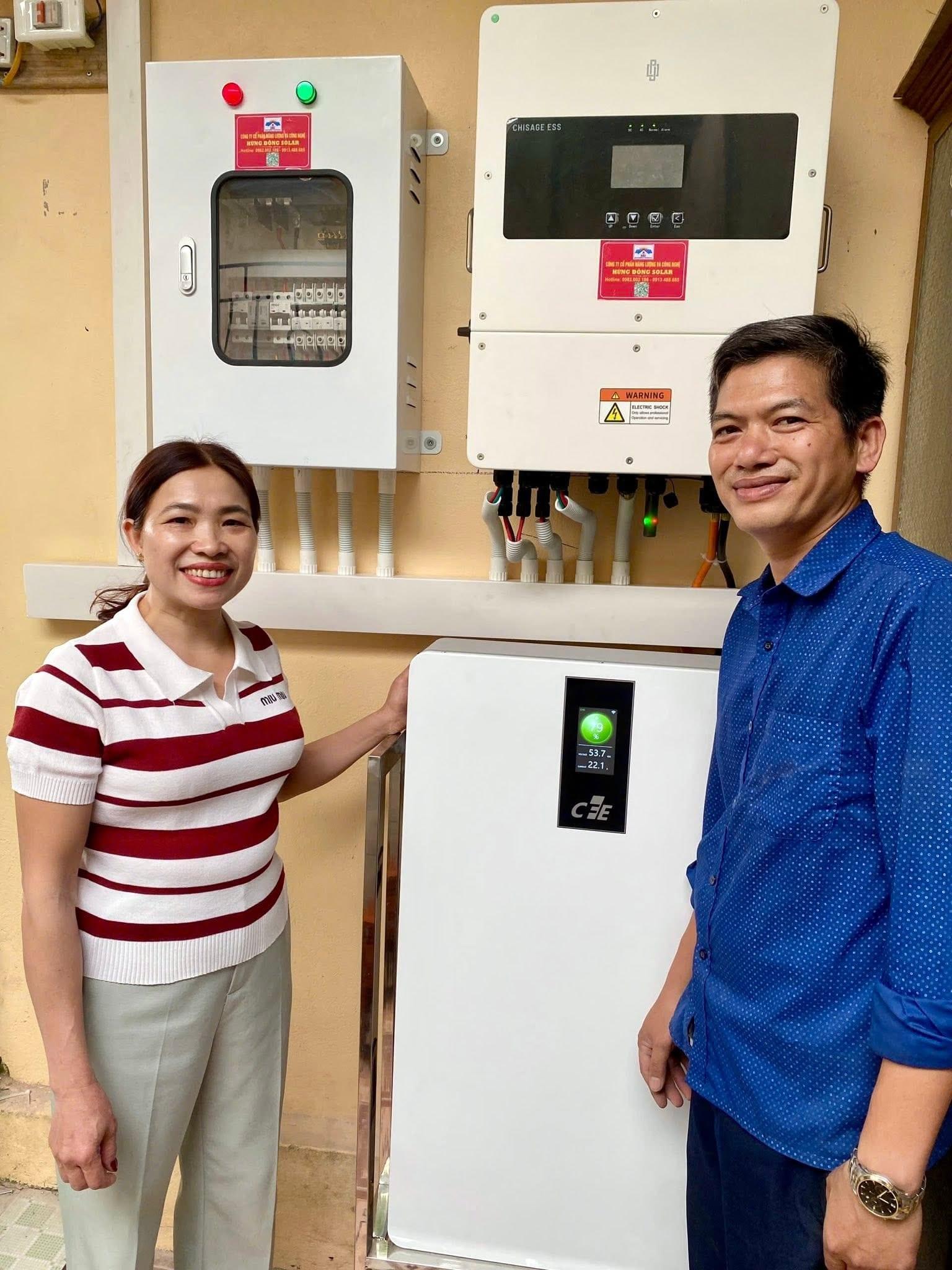 Hệ lưu trữ Chisage ESS cho hộ gia đình – Hừng Đông Solar bàn giao cho khách hàng